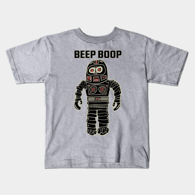 Beep Boop Black Kids T-Shirt by RockettGraph1cs